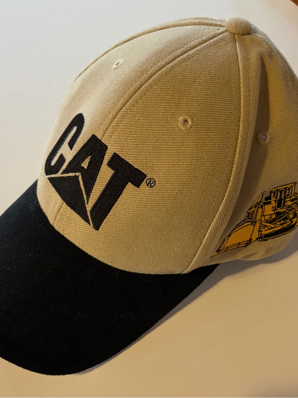 CAT Beige and Black Baseball Cap -